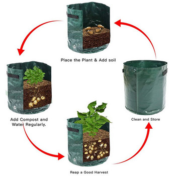 Чанти за отглеждане на растения Домашна градина Картофена оранжерия Торба за засаждане на зеленчуци Овлажняваща вертикална торба за растеж на градината Саксия за разсад