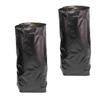 5/10/15 бр. PE пластмасова торба за засаждане Черни торбички за разсадник с отвори, подходящи за отглеждане на малки или големи градински цветя и зеленчуци