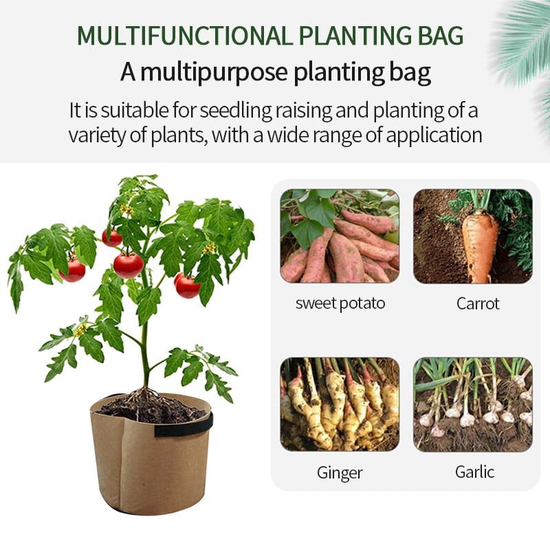 Plant Grow Bags Garden Grow Bags Fabric Vegetable Pot Garden Living Bag Vegetable Plants Nursery Bag Root Container Γλάστρες κήπου