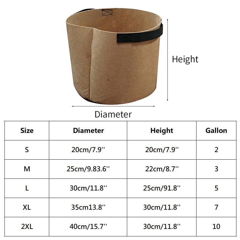 Plant Grow Bags Garden Grow Bags Fabric Vegetable Pot Garden Living Bag Vegetable Plants Nursery Bag Root Container Γλάστρες κήπου