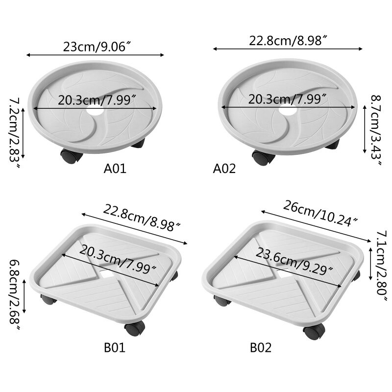 Tavă rotundă/pătrată din plastic pentru ghiveci pentru plante de grădină Suport pentru ghiveci pentru plante rezistente