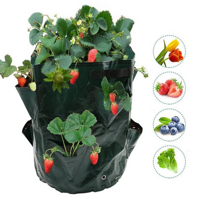 PE чанти за отглеждане на зеленчуци, цветя, билки, торба за засаждане на открито, висяща чанта за сеялка за ягоди, картофи, саксия за многократна употреба