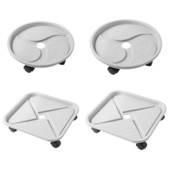 Gėlių vazonų padėklas Sunkus apvalus/kvadratinis plastikinis padėklas su voleliais Vandens laikymo padėklas Gėlių vazonų laikiklis sodui