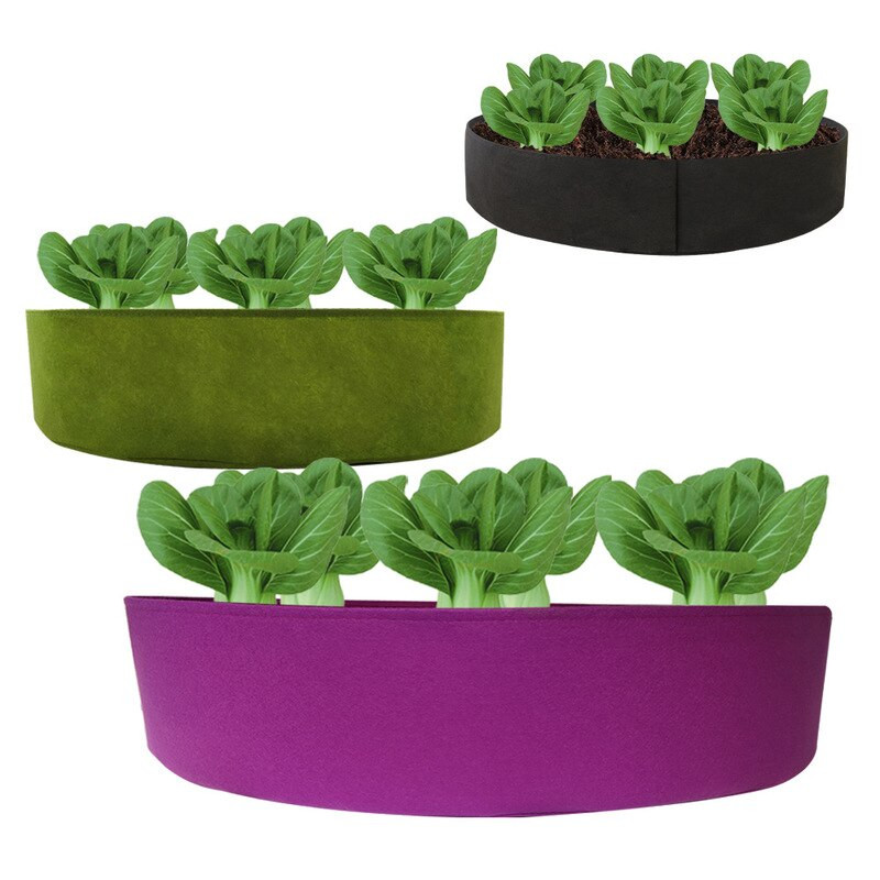 Szövet emelt kerti ágy 50 gallon kerek ültetési konténer Növesztő zsákok Légáteresztő filc szövet ültető edény növényekhez faiskolai edény