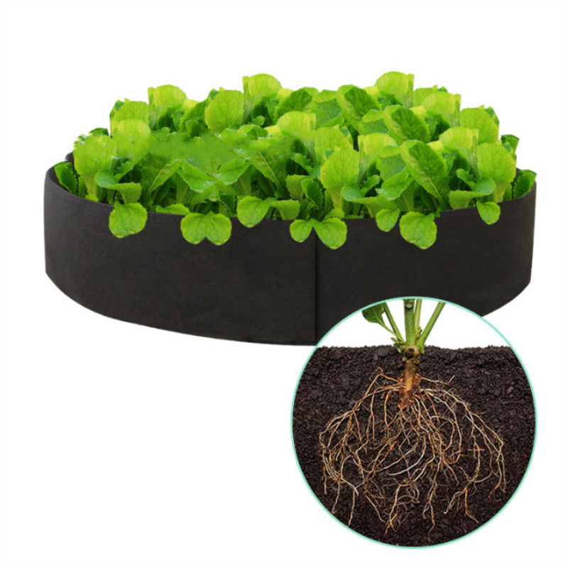 Szövet emelt kerti ágy 50 gallon kerek ültetési konténer Növesztő zsákok Légáteresztő filc szövet ültető edény növényekhez faiskolai edény