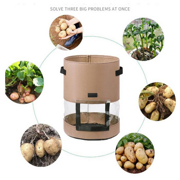 Нов дизайн Чанти за отглеждане на растения Домашна градина Саксия за картофи Оранжерия Чанти за отглеждане на зеленчуци Овлажняваща градина Вертикална градинска торба за семена