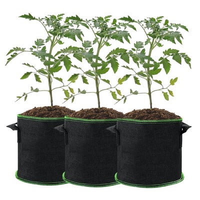 1Pc 2/3/5/10 Gallon Grow Bags Λαχανικά λουλουδιών πατάτας Δοχείο Φύτευσης δέντρου Home Grden Gardening Supplies Φυτεύοντας γλάστρες