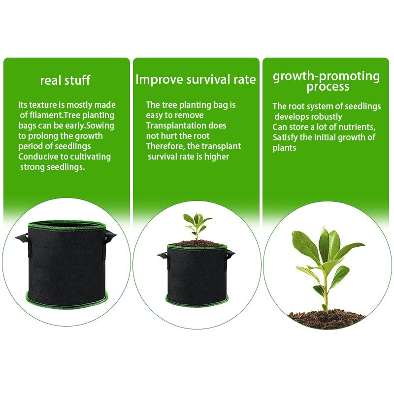 1db 2/3/5/10 gallon termesztő zsákok Zöldség burgonya virág növény Faültetési konténer Otthon Grden Kertészeti kellékek Ültető cserepek