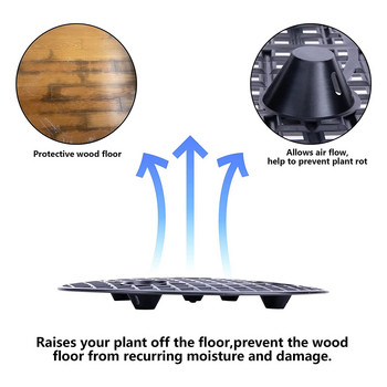 Plant Riser 2Pcs Patio Deck Floor Protector Plant Riser Αφαιρούμενο Ανελκυστήρα Γλάστρας Βάση Γλάστρας για Δάπεδο κατάστρωμα βεράντας