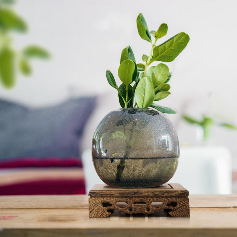 Bonsai tálcatartó Virágcserep alap Kijelző állványok Konzol Környezetbarát négyzet alakú fa otthon beltéri kerti dekorációs díszek