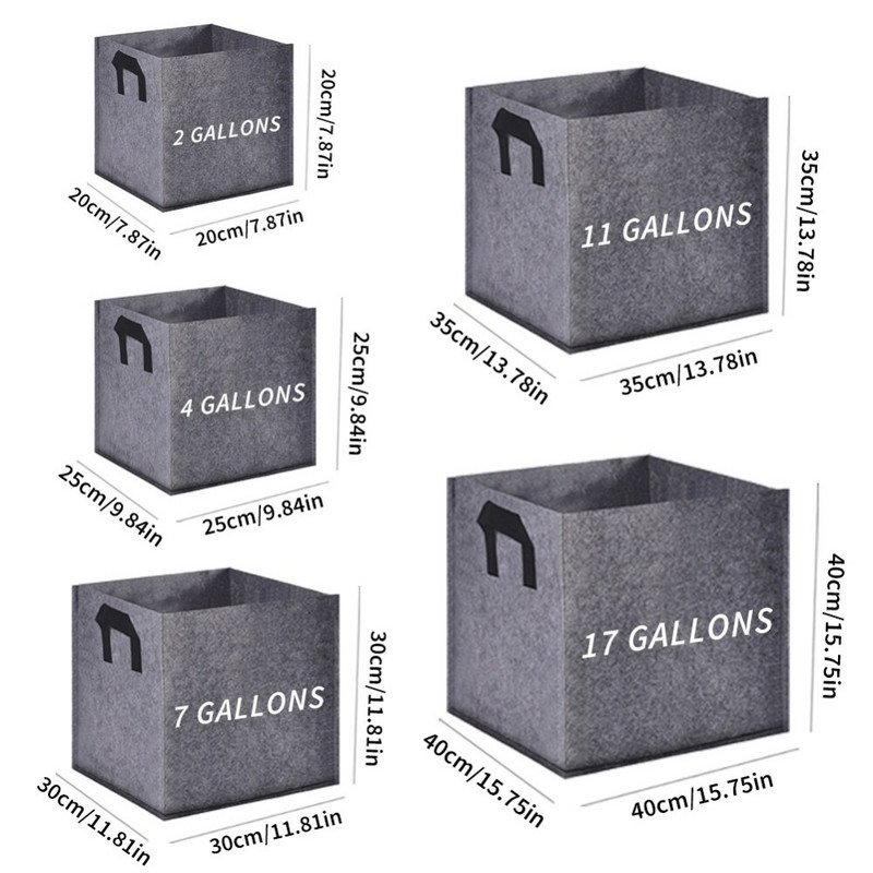 Saci de cultivare a legumelor Ghivece din țesătură pentru aerare cu mânere pentru plante de flori, plantare înălțată, pat de grădină, jardinier de roșii pentru cartofi