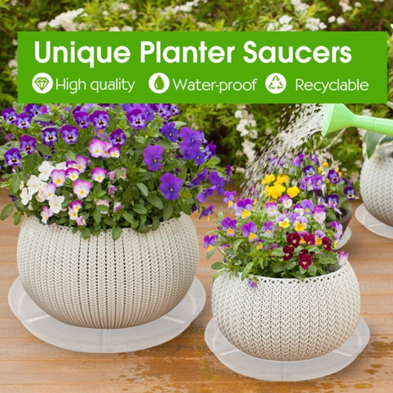 8/20db kerti növény csészealj csepegtető tálca kerek virágcserép alap műanyag átlátszó snack tároló asztali szemetes tároló 6/8/10/12 hüvelyk