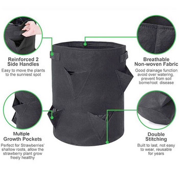 5/7/10 Gallon Garden Tool Pocket Flower Jardin Plant Grow Bag Strawberry Vertical Pouch Root Στρογγυλή επαναχρησιμοποιήσιμη γλάστρα