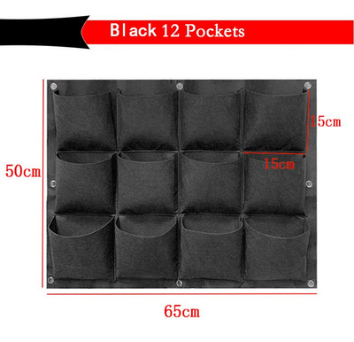 6-72 kišenės Kabantys žalių auginimo maišelių sodintuvas Vertikalus sodo daržovių gyvenamasis sodo maišelis sodintuvas Auginimo maišeliai Gėlės tiekimas