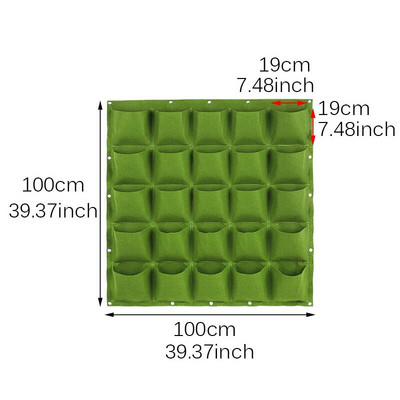 6-72 kišenės Kabantys žalių auginimo maišelių sodintuvas Vertikalus sodo daržovių gyvenamasis sodo maišelis sodintuvas Auginimo maišeliai Gėlės tiekimas