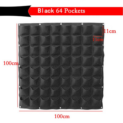 6-72 kišenės Kabantys žalių auginimo maišelių sodintuvas Vertikalus sodo daržovių gyvenamasis sodo maišelis sodintuvas Auginimo maišeliai Gėlės tiekimas