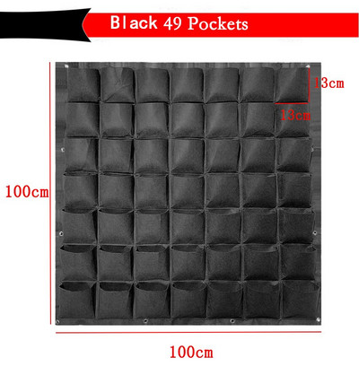 6-72 kišenės Kabantys žalių auginimo maišelių sodintuvas Vertikalus sodo daržovių gyvenamasis sodo maišelis sodintuvas Auginimo maišeliai Gėlės tiekimas