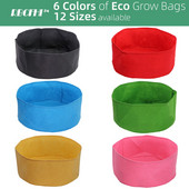 RBCFHI 6 culori, 12 dimensiuni de 1 mm grosime, saci de cultivare din țesătură rotundă, containere de plantare de grădină, economice, respirabile, ghiveci pentru flori