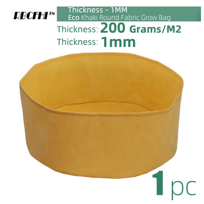 RBCFHI 6 culori, 12 dimensiuni de 1 mm grosime, saci de cultivare din țesătură rotundă, containere de plantare de grădină, economice, respirabile, ghiveci pentru flori