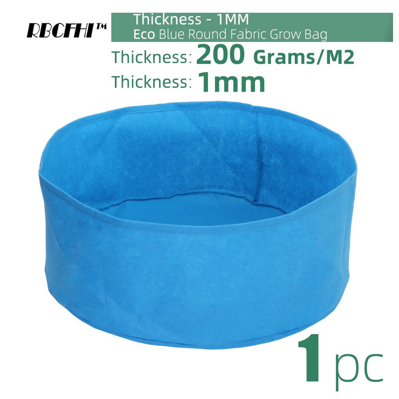 RBCFHI 6 culori, 12 dimensiuni de 1 mm grosime, saci de cultivare din țesătură rotundă, containere de plantare de grădină, economice, respirabile, ghiveci pentru flori