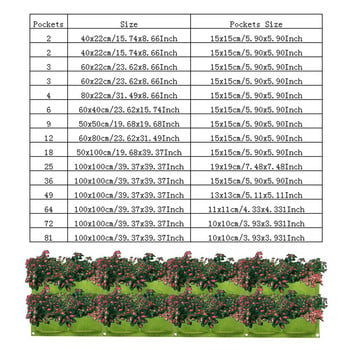 2/4/6/9/18/36/64/81 Τσέπες Green Grow Bags Planter Vertical Garden Ζωντανά λαχανικά σπορόφυτα στον τοίχο Σακούλες καλλιέργειας φυτών