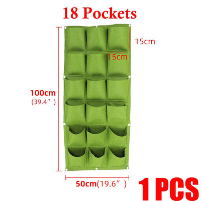 2/4/6/9/18/36/64/81 buzunare saci de cultivare verzi jardinieră verticală de grădină de legume răsaduri agățate pe perete saci de creștere a plantelor