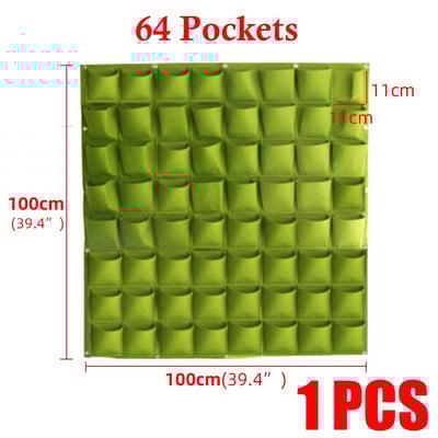 2/4/6/9/18/36/64/81 buzunare saci de cultivare verzi jardinieră verticală de grădină de legume răsaduri agățate pe perete saci de creștere a plantelor