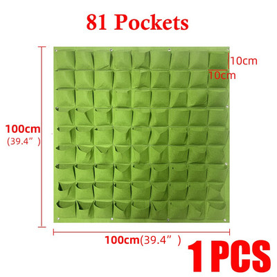 2/4/6/9/18/36/64/81 buzunare saci de cultivare verzi jardinieră verticală de grădină de legume răsaduri agățate pe perete saci de creștere a plantelor