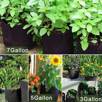 1-10 γαλόνι φυτών λουλουδιών καλλιέργειας σάκοι φράουλα πατάτας ύφασμα λαχανικό με λαβές Σπορόφυτο καλλιέργειας φιλικό προς το περιβάλλον Τσάντα φύτευσης