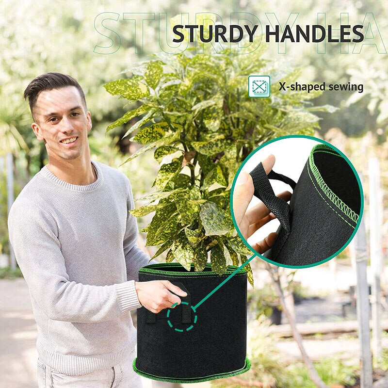 1-10 gallonit lillede kasvukotid Kartulimaasikast valmistatud sangadega köögivili Seemiku kasvatamine Keskkonnasõbralik istutuskott