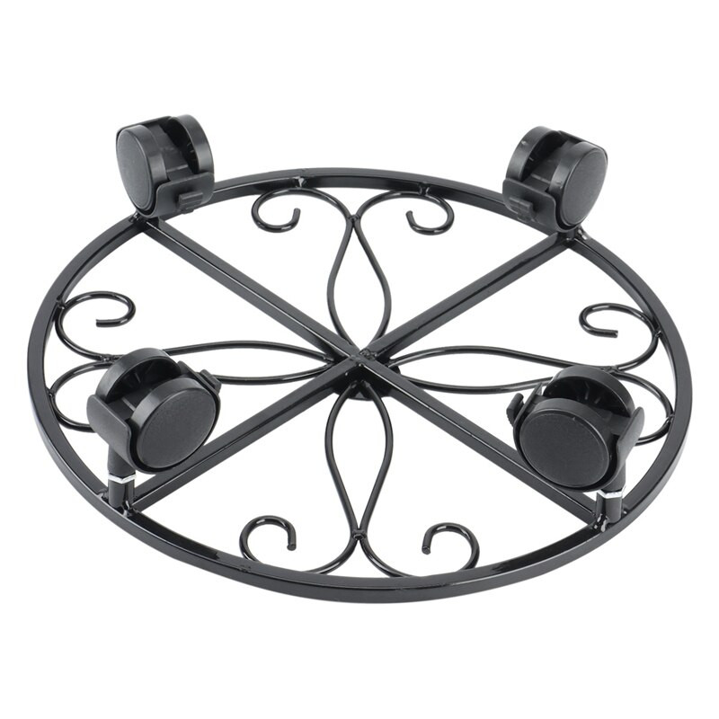 Plant Caddy su ratukais susukamas augalų stovas, tvirtas geležinis sodo gėlių vazonas, vazoninis augalas su užraktu