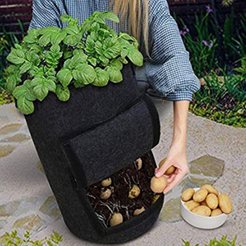 3 μεγέθη Plant Grow Bag Home Garden Potato Pot Grow Container Bag Greenhouse Τσάντα λαχανικών Ενυδατική jardin Κάθετη Τσάντα κήπου