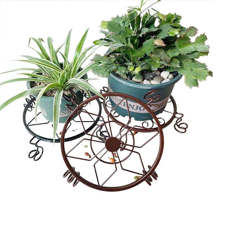 Suporturi metalice pentru plante, 3 buc, pentru ghiveci, suport pentru ghiveci, pentru interior, exterior, din metal, pentru gradina, suport rotund.