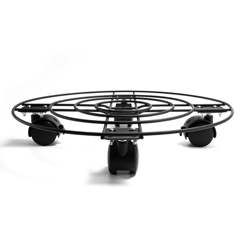 Pachet de 2 ghivece cu roți rotunde Cărucior de mișcare Caddy Plată de grădină Stand metalic pentru interior, exterior, casă, instrumente de grădină