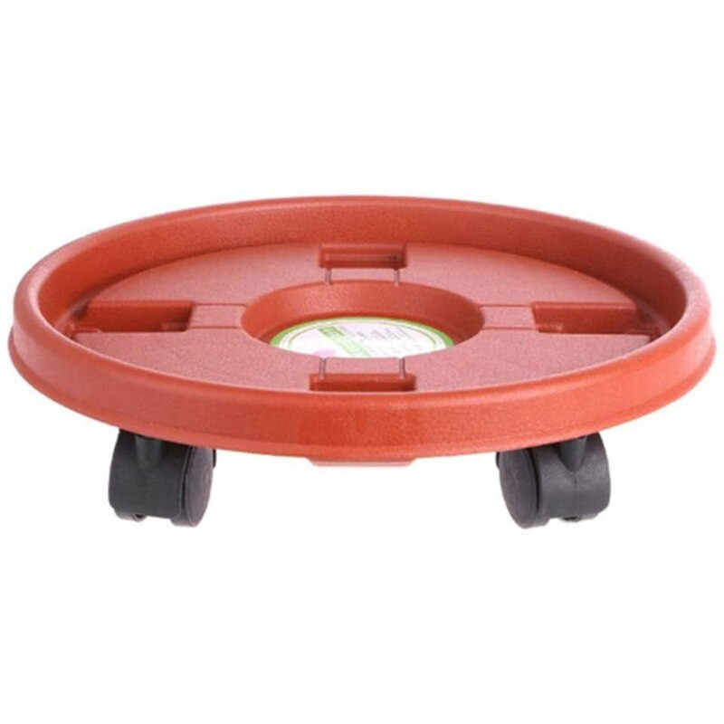 2 bucăți ghiveci de flori pentru plante cărucior cu suport inferior Tavă portabilă pentru jardiniera cu roți (roată cu trei colțuri + roată cu patru colțuri)