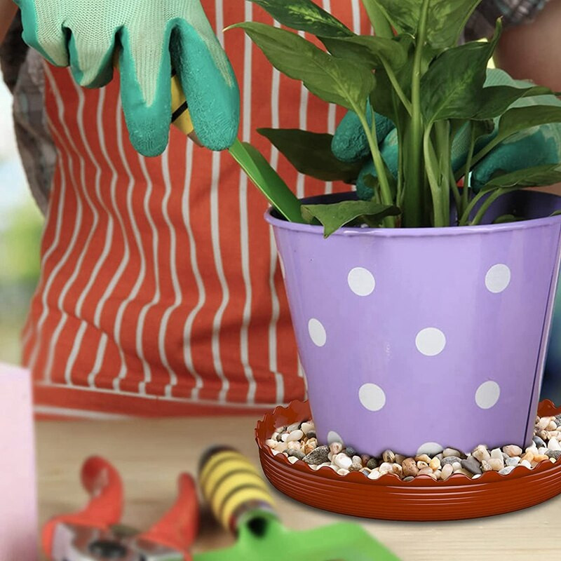 Praktikus növényi csészealj, 6 csomagos tartós műanyag növényi tálca, növényi vízgyűjtő tálca, virágcserepes csészealj bel- és kültéri használatra