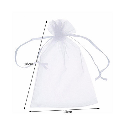 100 bucăți saci de protecție pentru fructe de struguri împotriva insectelor, grădina anti-păsări, pungă de plasă cu șnur, ambalaj pentru cadouri de bomboane