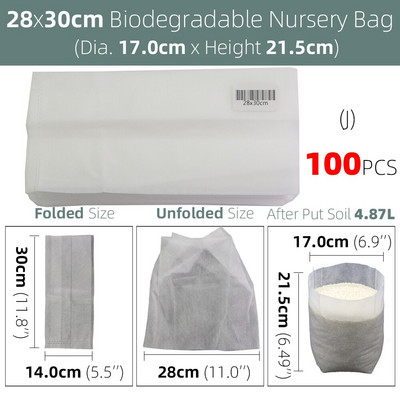 100 vnt Šiltnamio efektą sukeliančių sodinukų auginimo maišelių audinys augalams Biologiškai skaidus neaustiniai daigynų krepšiai Vazonai Ekologiškas vėdinimas