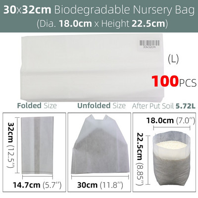 100 vnt Šiltnamio efektą sukeliančių sodinukų auginimo maišelių audinys augalams Biologiškai skaidus neaustiniai daigynų krepšiai Vazonai Ekologiškas vėdinimas