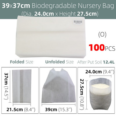 100 vnt Šiltnamio efektą sukeliančių sodinukų auginimo maišelių audinys augalams Biologiškai skaidus neaustiniai daigynų krepšiai Vazonai Ekologiškas vėdinimas