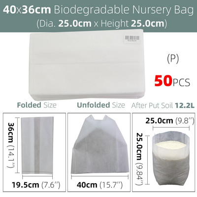 100 vnt Šiltnamio efektą sukeliančių sodinukų auginimo maišelių audinys augalams Biologiškai skaidus neaustiniai daigynų krepšiai Vazonai Ekologiškas vėdinimas