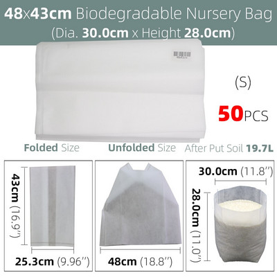 100 vnt Šiltnamio efektą sukeliančių sodinukų auginimo maišelių audinys augalams Biologiškai skaidus neaustiniai daigynų krepšiai Vazonai Ekologiškas vėdinimas