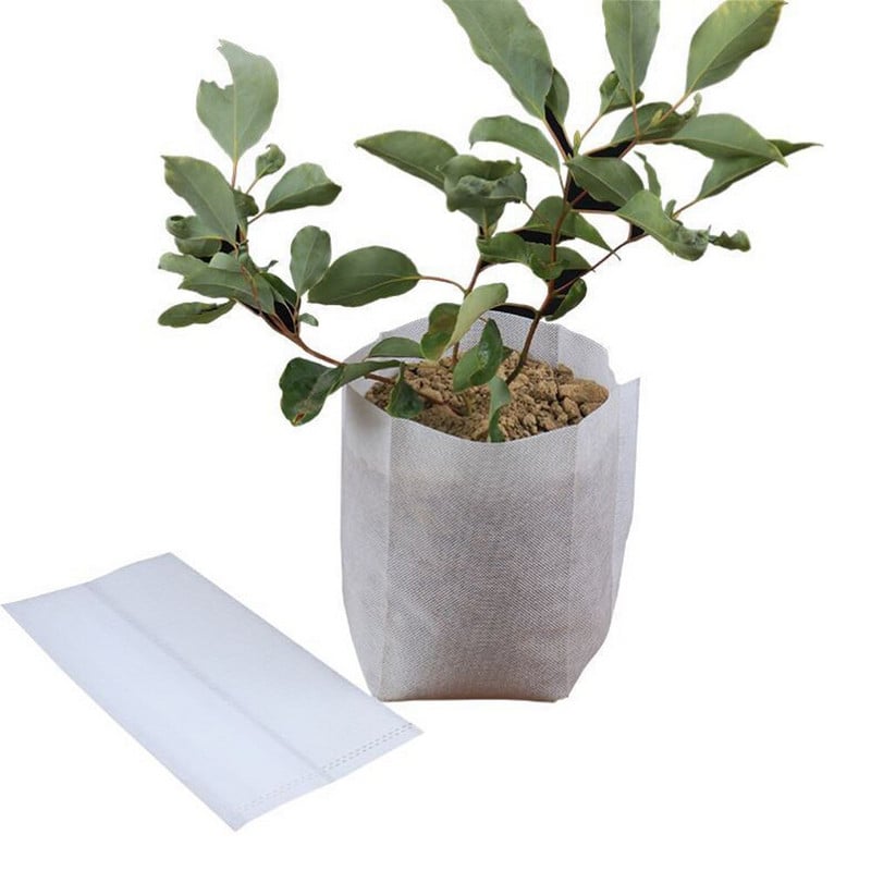 100 vnt Šiltnamio efektą sukeliančių sodinukų auginimo maišelių audinys augalams Biologiškai skaidus neaustiniai daigynų krepšiai Vazonai Ekologiškas vėdinimas