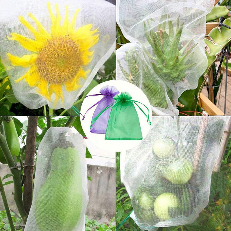 50 buc 10 x 15 cm struguri saci de plasa de gradina saci de fructe pentru legume saci de crestere anti-pasare plasa daunatori plasa de control pentru plante
