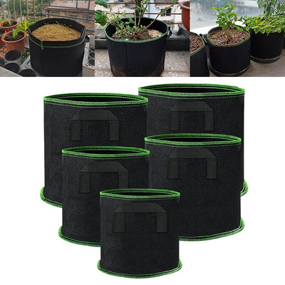 2/3/4/7/10 Gallon Breathable Plant Grow Bag Garden Vegetable Flower Plant Tree Pots Μαύρες Πυκνωτικές θήκες φυτών Εργαλεία κηπουρικής