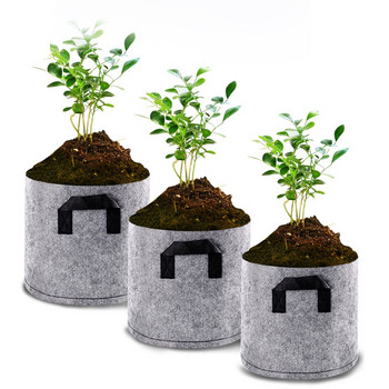 1 τεμ. 1/2/3/5/7/10/15 γαλόνι Fabric Root Pots Smart Plant Grow Pot Bags Home Gardening Plant Flower Vegetable Planter Container