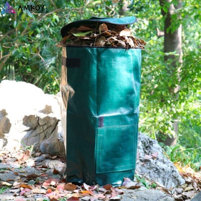 AMKOY Organic Waste Kitchen Garden Yard Compost Bag Environmental PE Cloth Planter Kitchen Waste Disposal Organic Compost Bag