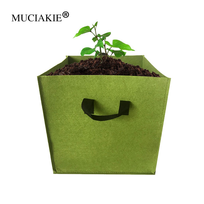 MUCIAKIE 2/4/7/10 gallonos kerti termesztés négyzetes ültetési táska növényi konténer tasak fogantyúkkal kerti palánta termesztő táska