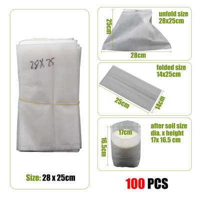 MUCIAKIE 100/50 bucăți saci îngroșați de pepinieră țesături degradabile nețesute saci de creștere agricultura grădină ghivece saci de copaci