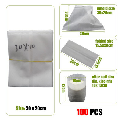 MUCIAKIE 100/50 bucăți saci îngroșați de pepinieră țesături degradabile nețesute saci de creștere agricultura grădină ghivece saci de copaci